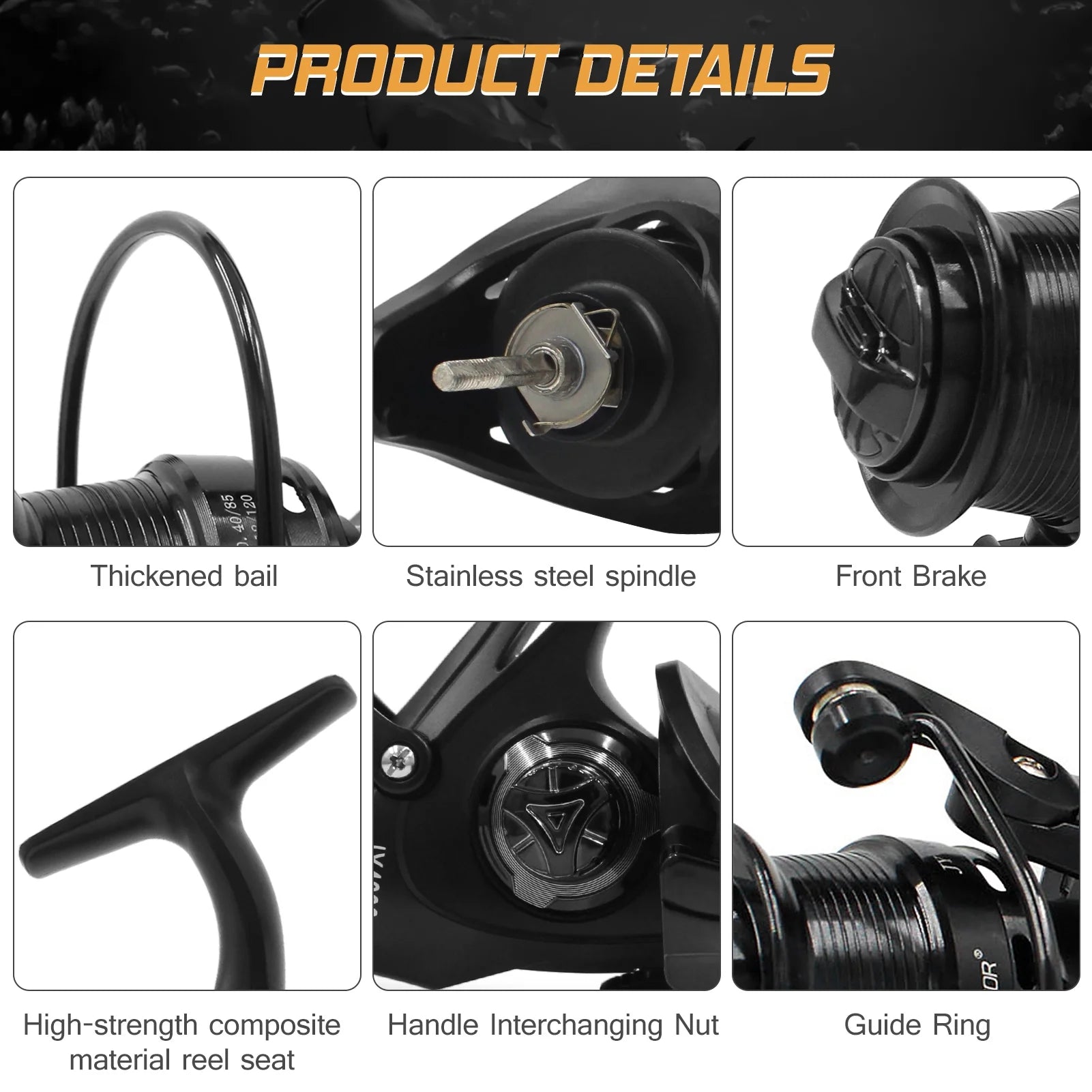 Fishing Reel Dual Brake System High Speed Spinning Interchangeable Handle M661