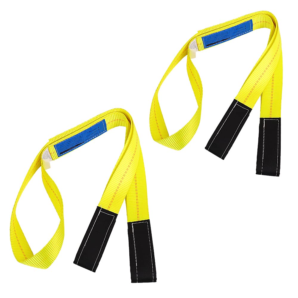 Lift Sling Straps 2 Pack 15,000lbs Tow Strap Nylon Recovery Strap Q3875