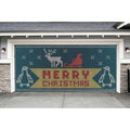 Yellow and Red Merry Christmas Outdoor Double Car Garage Door Banner G735362