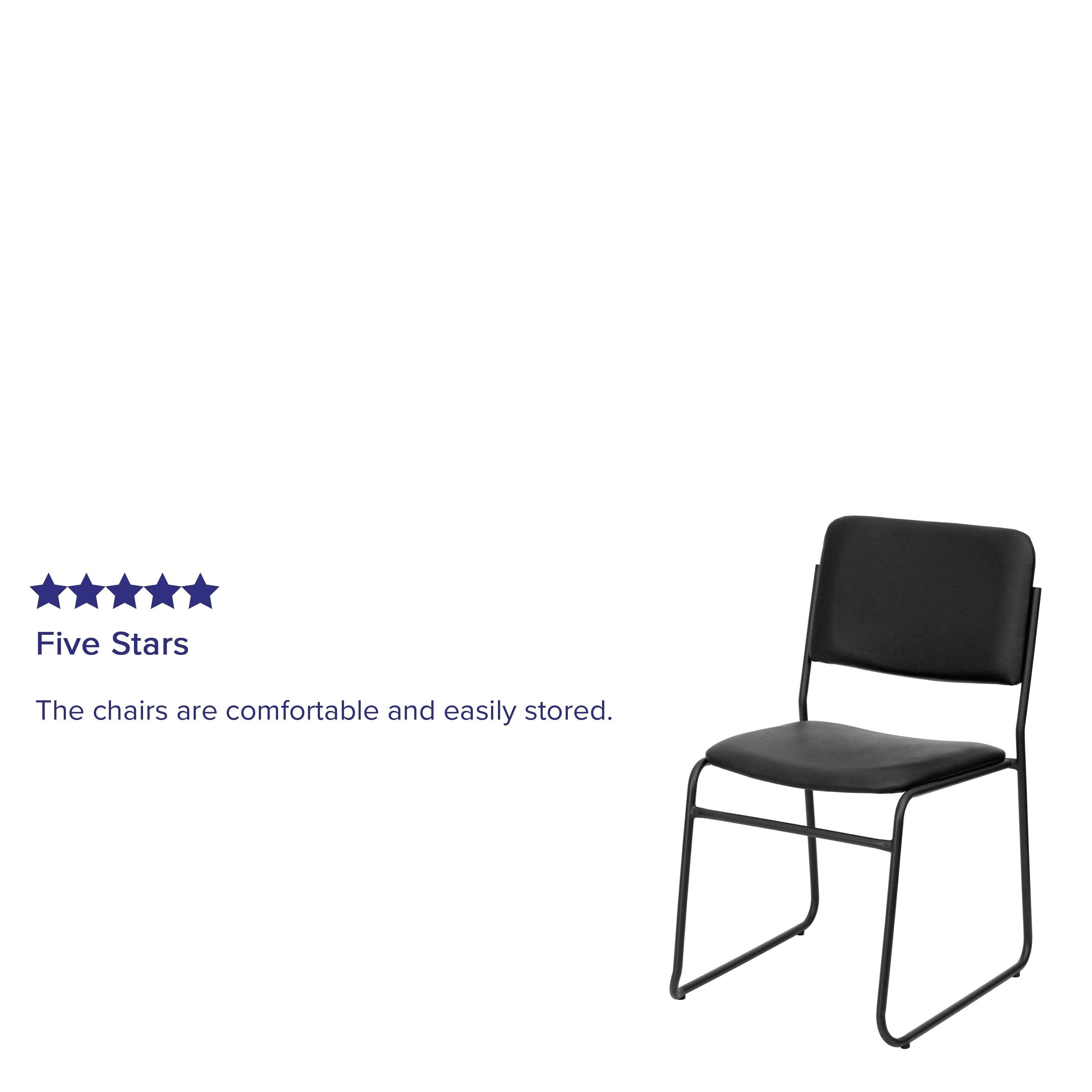 Black Vinyl Stacking Chair 5 Pack N915
