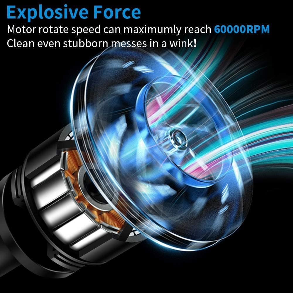 Compressed Air Duster & Small Vacuum Cleaner 2-in-1, USB Rechargeable O70641