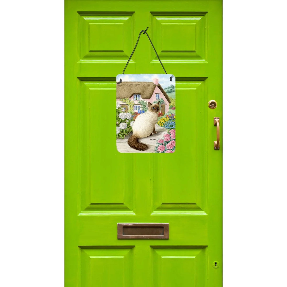 Birman Cat and Cottage Wall Hanging Prints, 12x16, multicolor M73265
