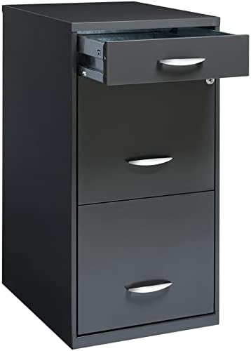 18 inch 3 Drawer Metal File Cabinet Charcoal J421186