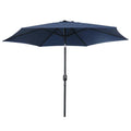 9 ft. Black Steel Pole Market Patio Umbrella N335662