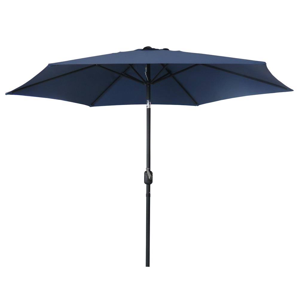 9 ft. Black Steel Pole Market Patio Umbrella N335662