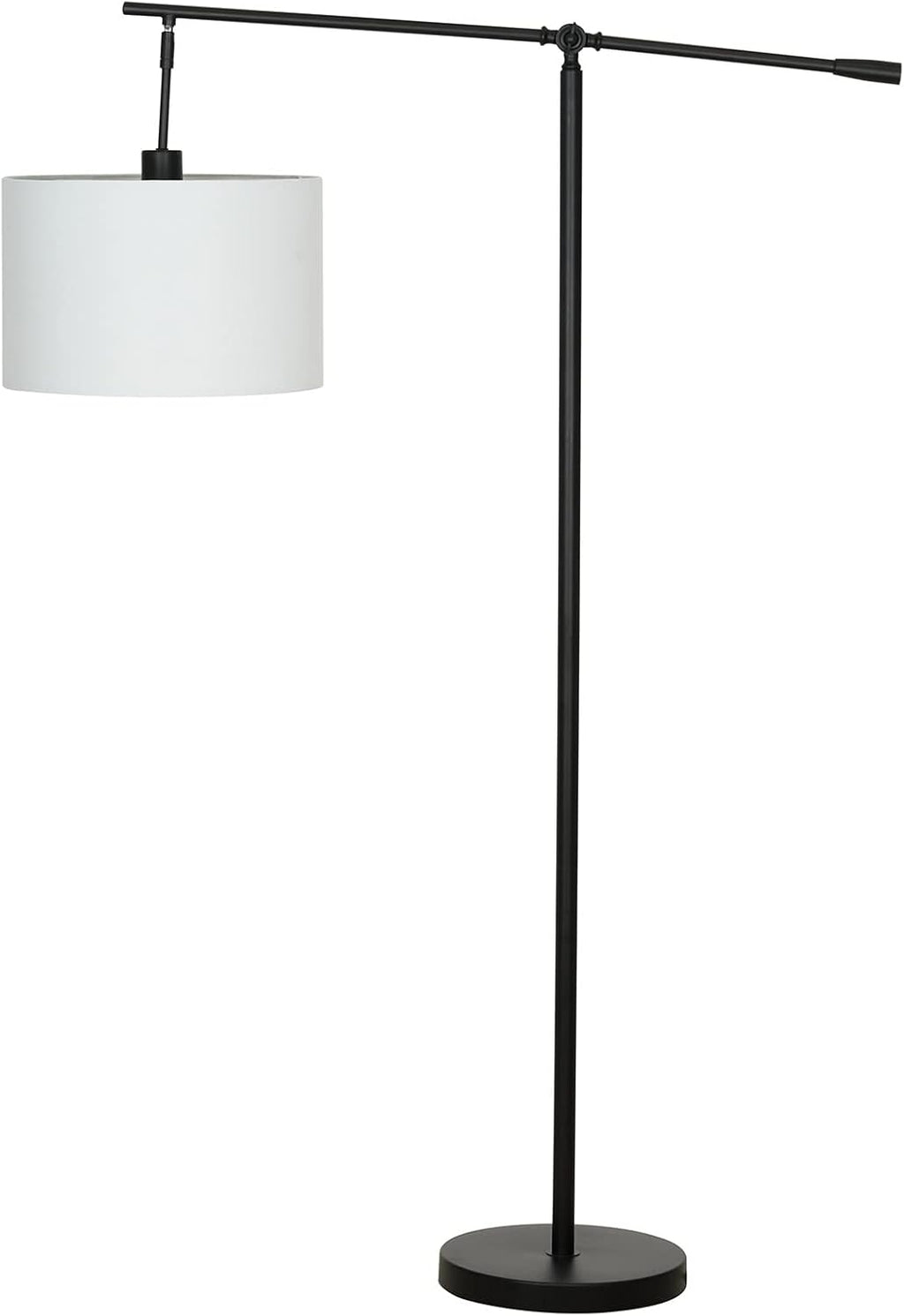 Modern Over The Sofa Counterbalance Floor Lamp with Diffuser, Semi-Gloss Black T352