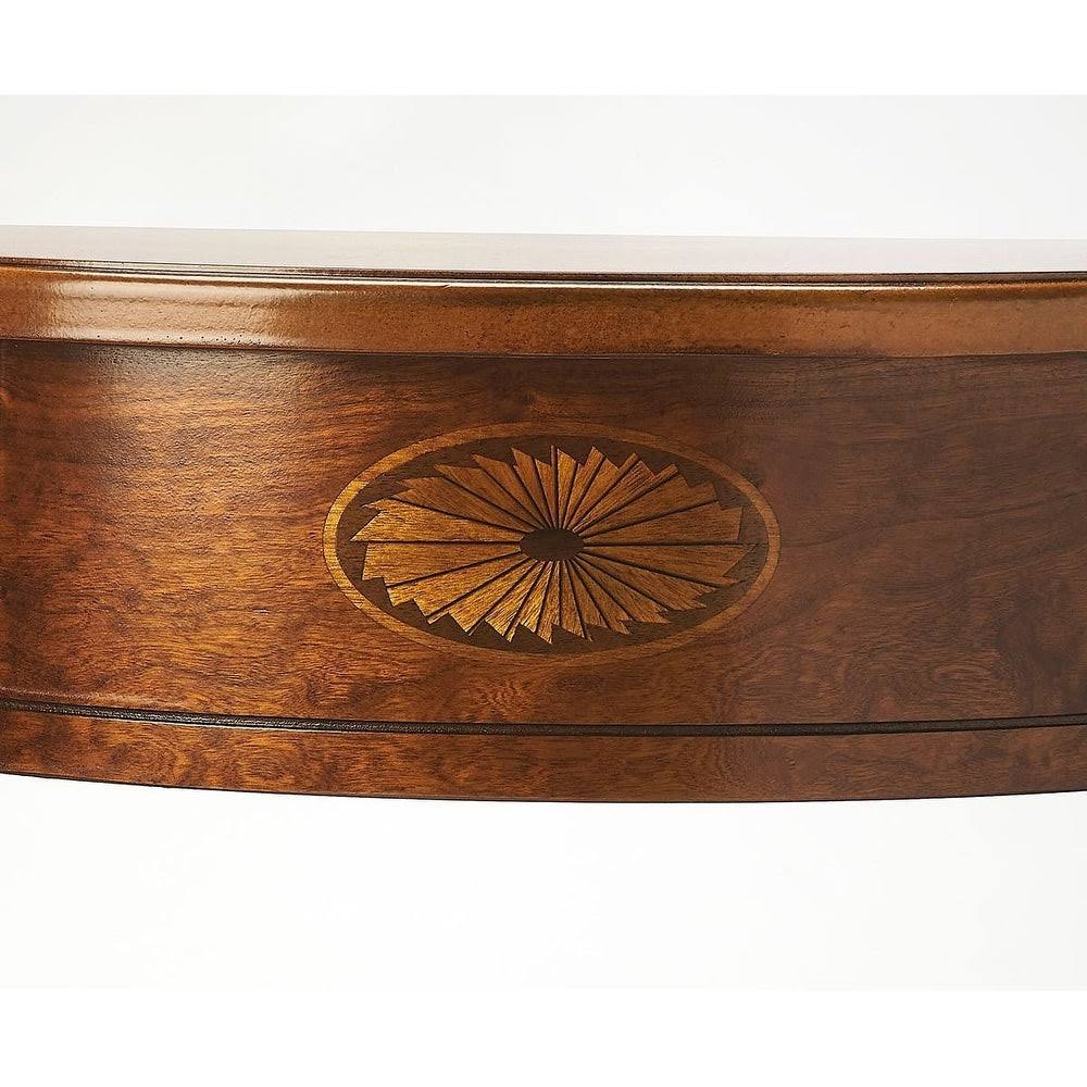 Medium Brown Demilune Console Table L286