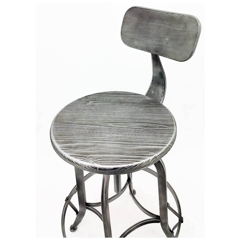 Set of 4 Rotating Adjustable Height Barstool Pewter O574