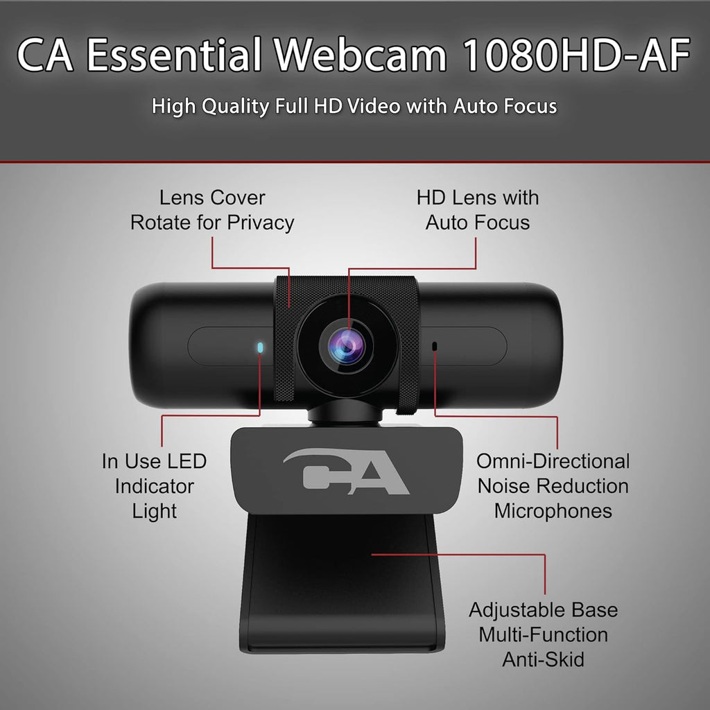 1080p 5MP USB Webcam with Dual Omnidirectional Microphones Y96485