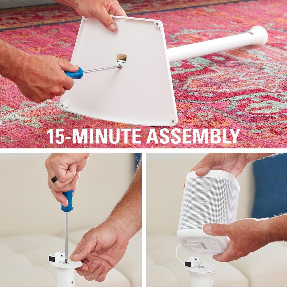 White Single Speaker Stand O985