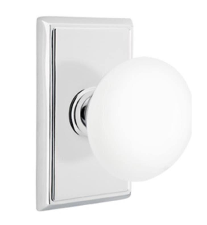 Passage Rope Knob with Rectangular Rose, Satin Nickel B522345