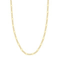14K Two-Tone Gold 30" Pave Figaro Chain Necklace A1745