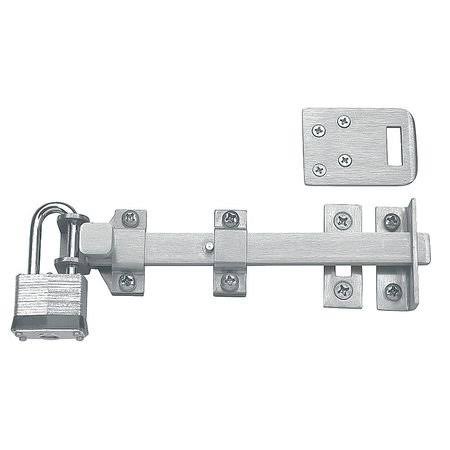 Solid Brass Surface Bolt with Universal and Mortise Strike, 8x22 Bolt Length, Satin Plated Finish B3084