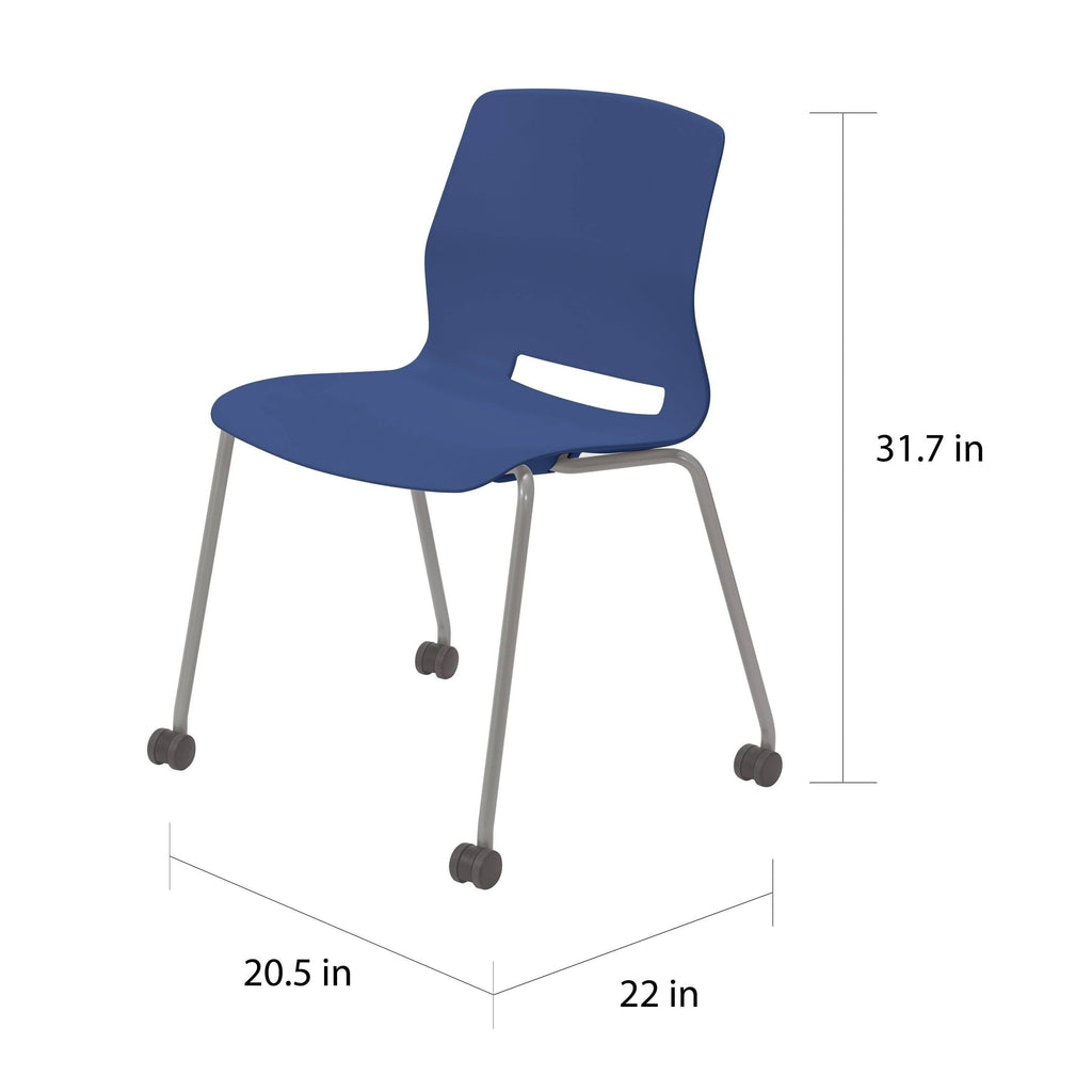 Black Armless Stack Chair with Casters Z24929