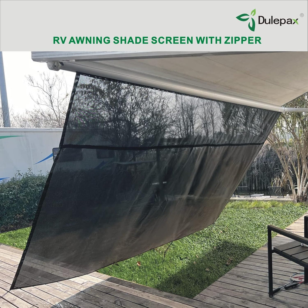 RV Awning Shade Screen with Zipper 8'X18'3'' Universal Sun Shade Screen with Complete Kits I483642