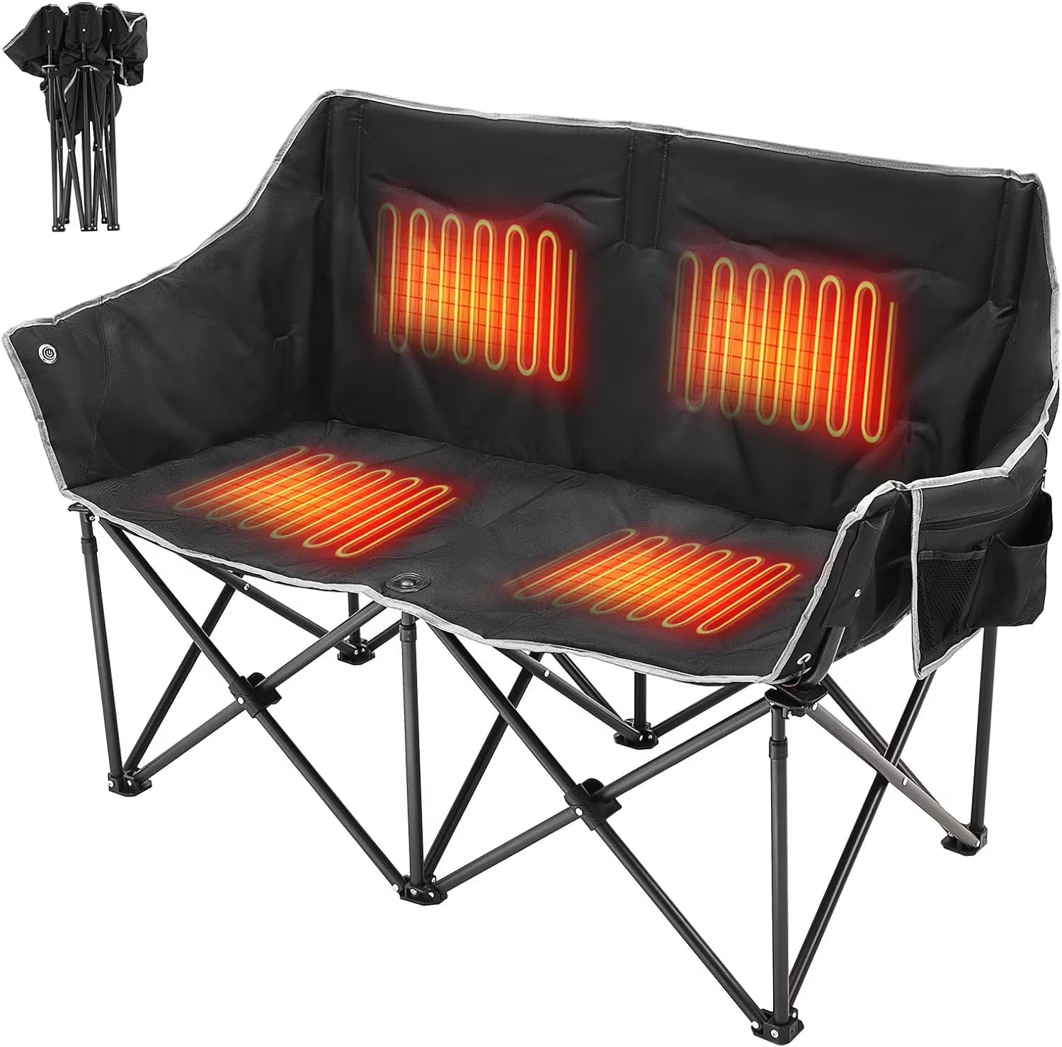 Heated Double Folding Camping Chair Z860297