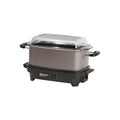 6 QT Slow Cooker with Glass Cover and Cool Touch Handles, Grey C259
