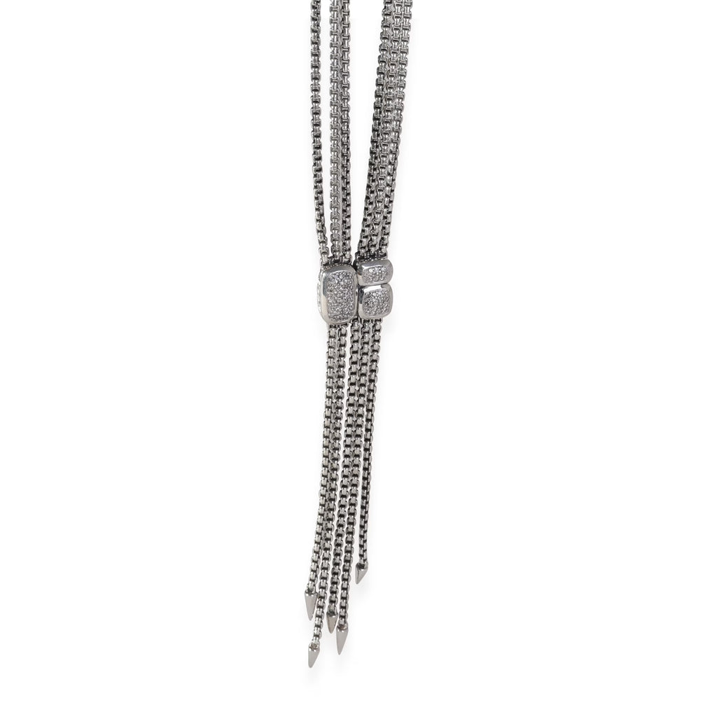 Sterling Silver Confetti Diamond Lariat Necklace F7139