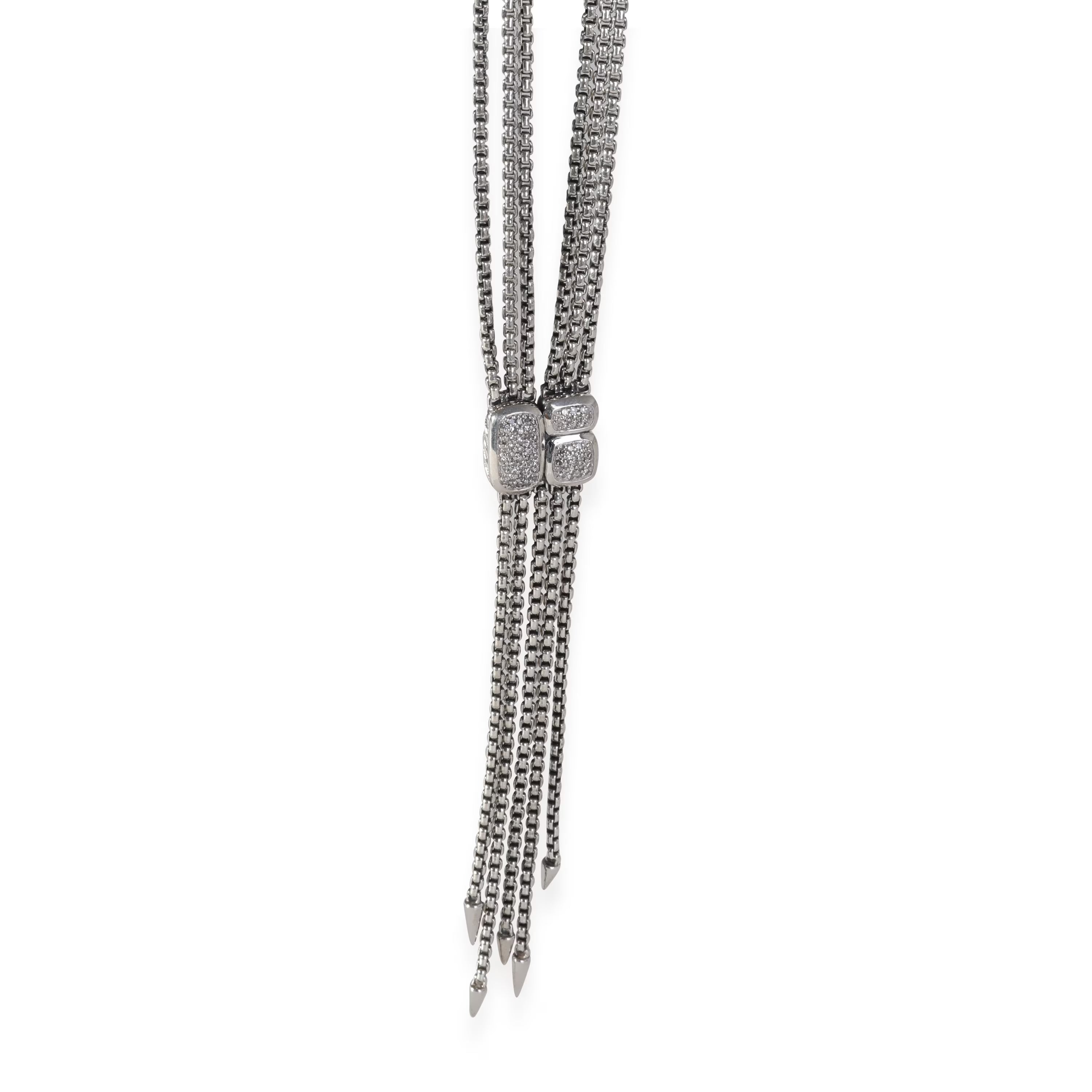 Sterling Silver Confetti Diamond Lariat Necklace F7139