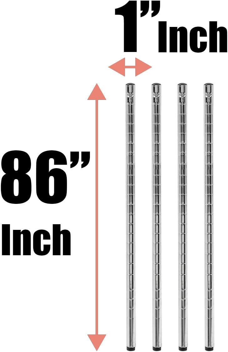 Chrome Wire Shelving Posts, 14''H, Pack of 2 Q4228