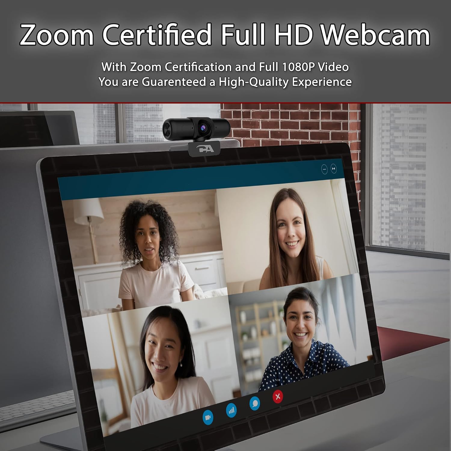 1080p 5MP USB Webcam with Dual Omnidirectional Microphones Y96485