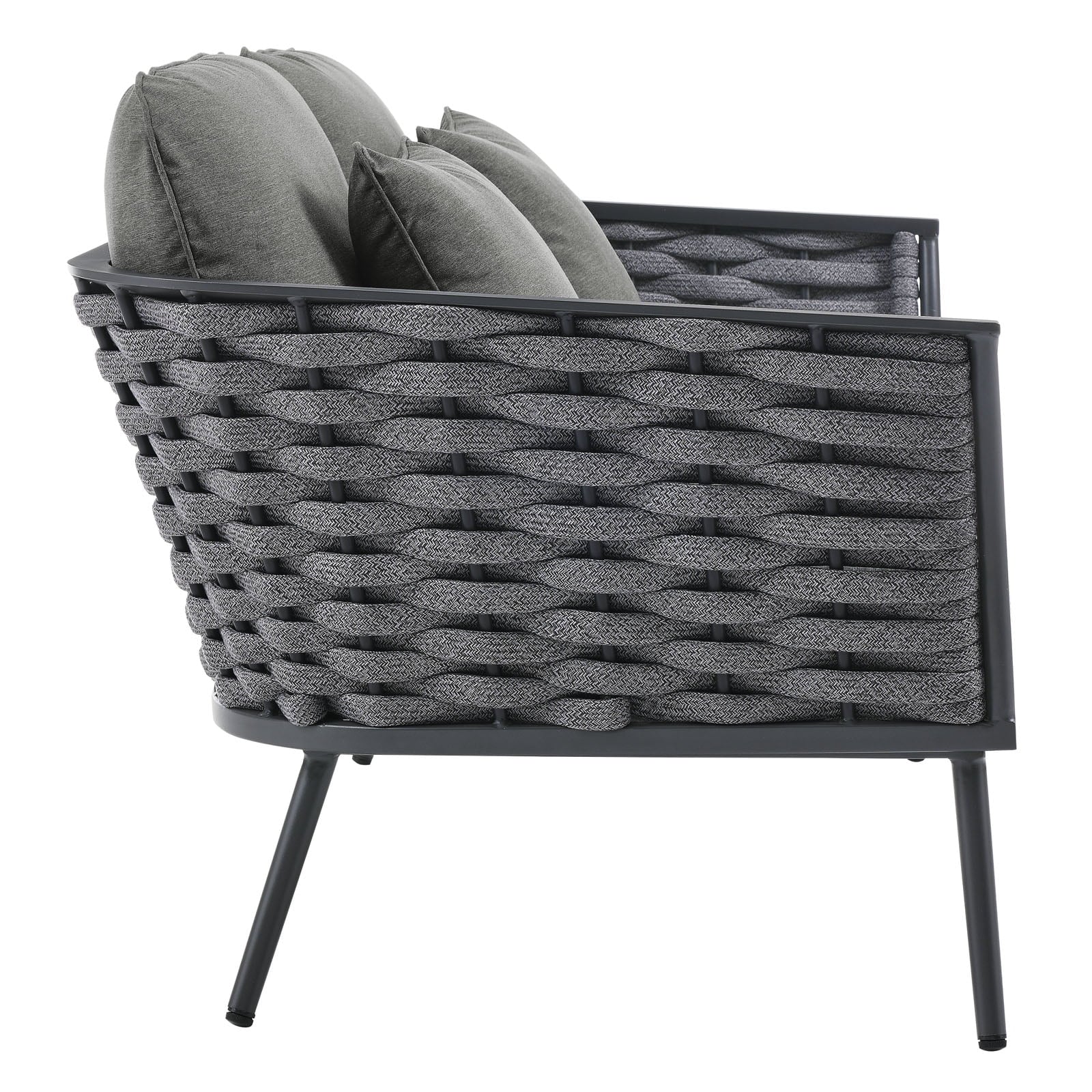 Gray Charcoal Aluminum Outdoor Loveseat S799
