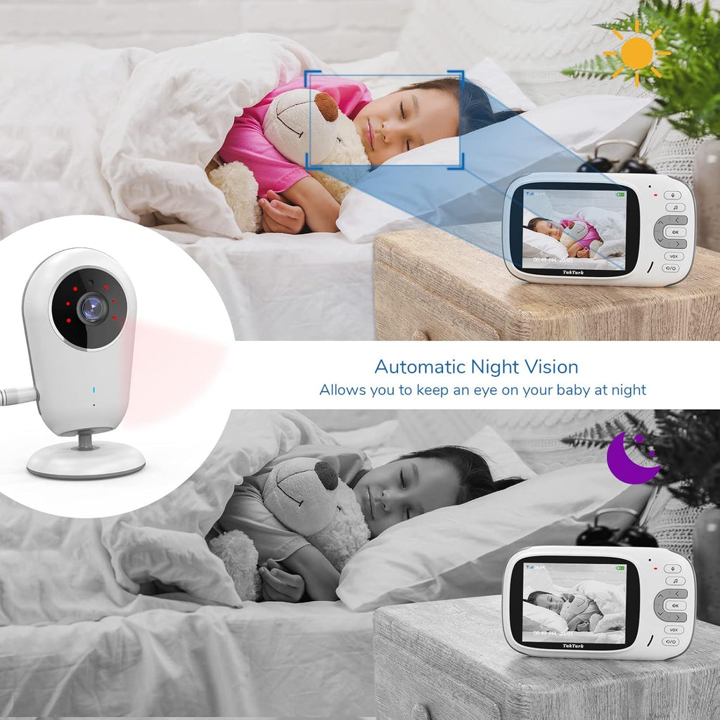 Baby Monitor with Camera and Audio, No WiFi, 2-Way Talk-Back, Infrared Night Vision, Pack of 2 I5016