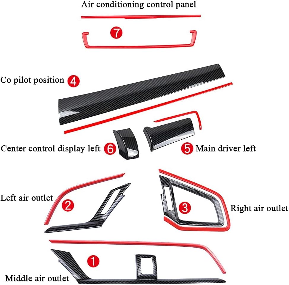 Carbon Fibre ABS Air Conditioning Outlet and Panel Instrument Panel Pack of 2 K817098
