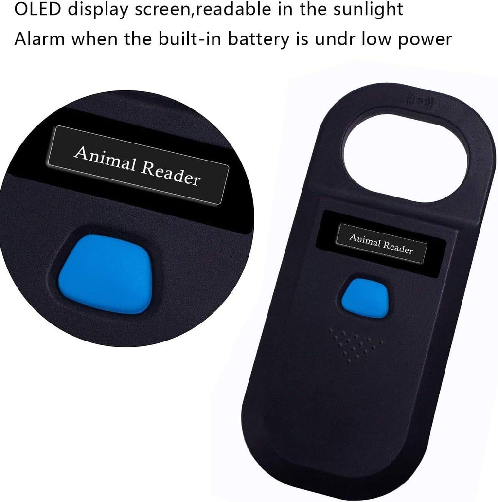 Handheld Pet Microchip Scanner RFID Reader, Black, Pack of 2 R9901