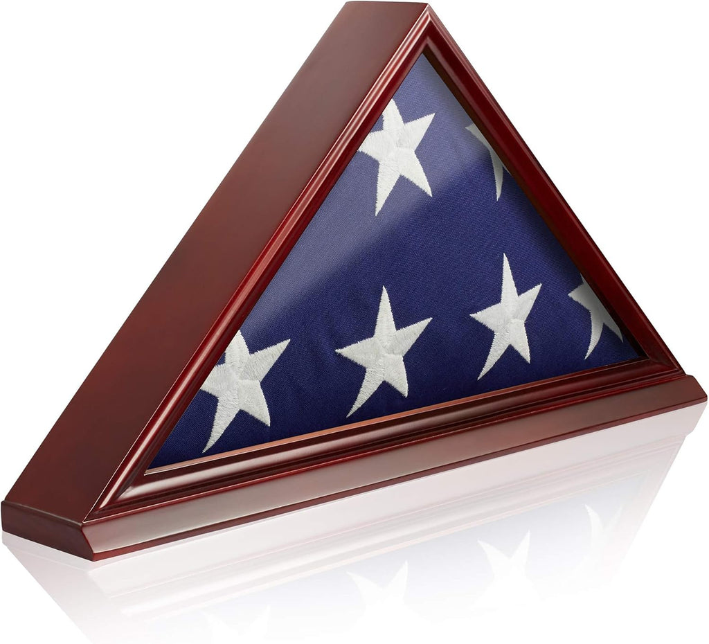 Solid Wood Cherry Finish American Flag Display Case C259648