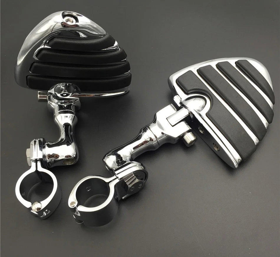 Chrome Angled Peg Mounting Kit for 1.25 Inch Front Engine Guard Frame Tube N351104