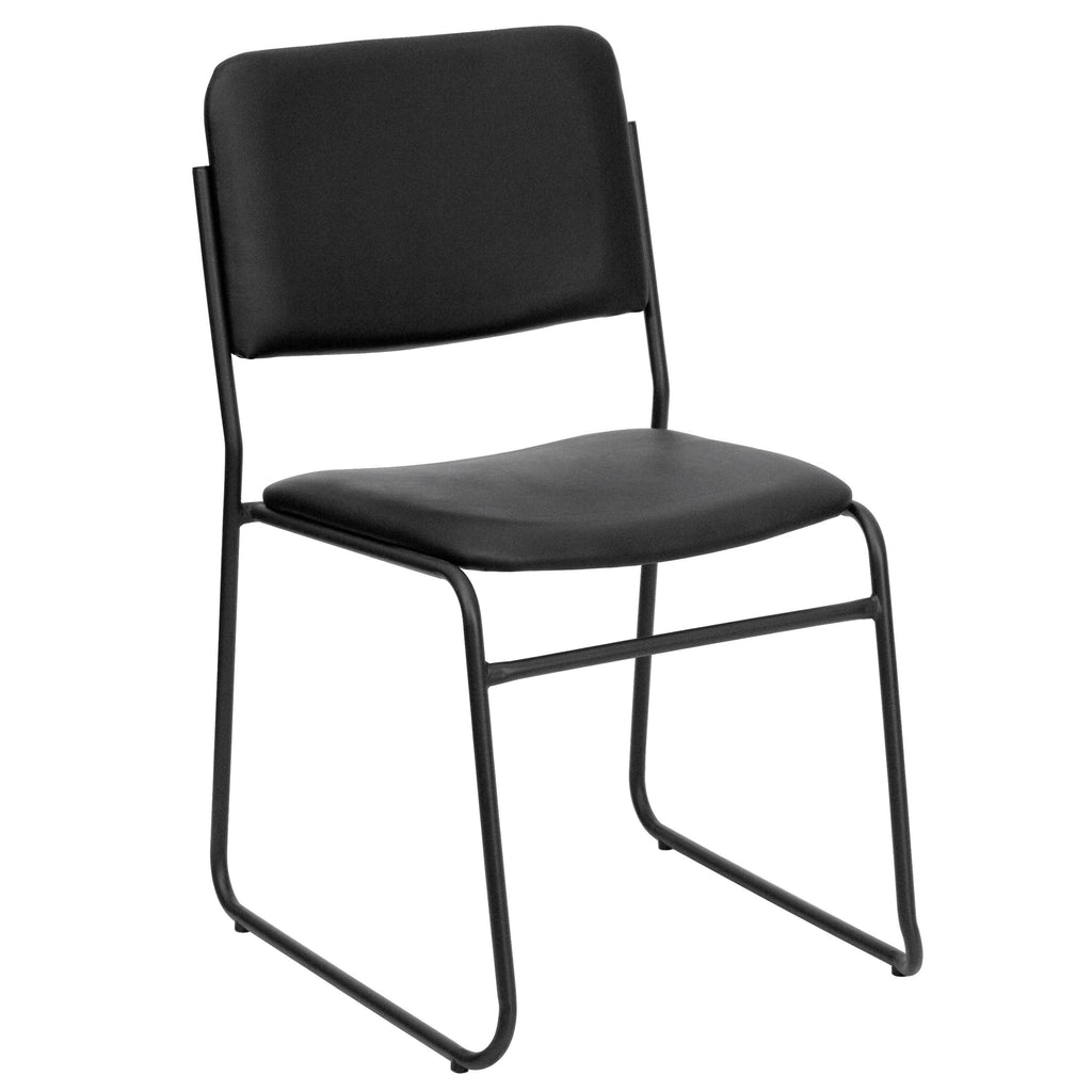 Black Vinyl Stacking Chair 5 Pack N915
