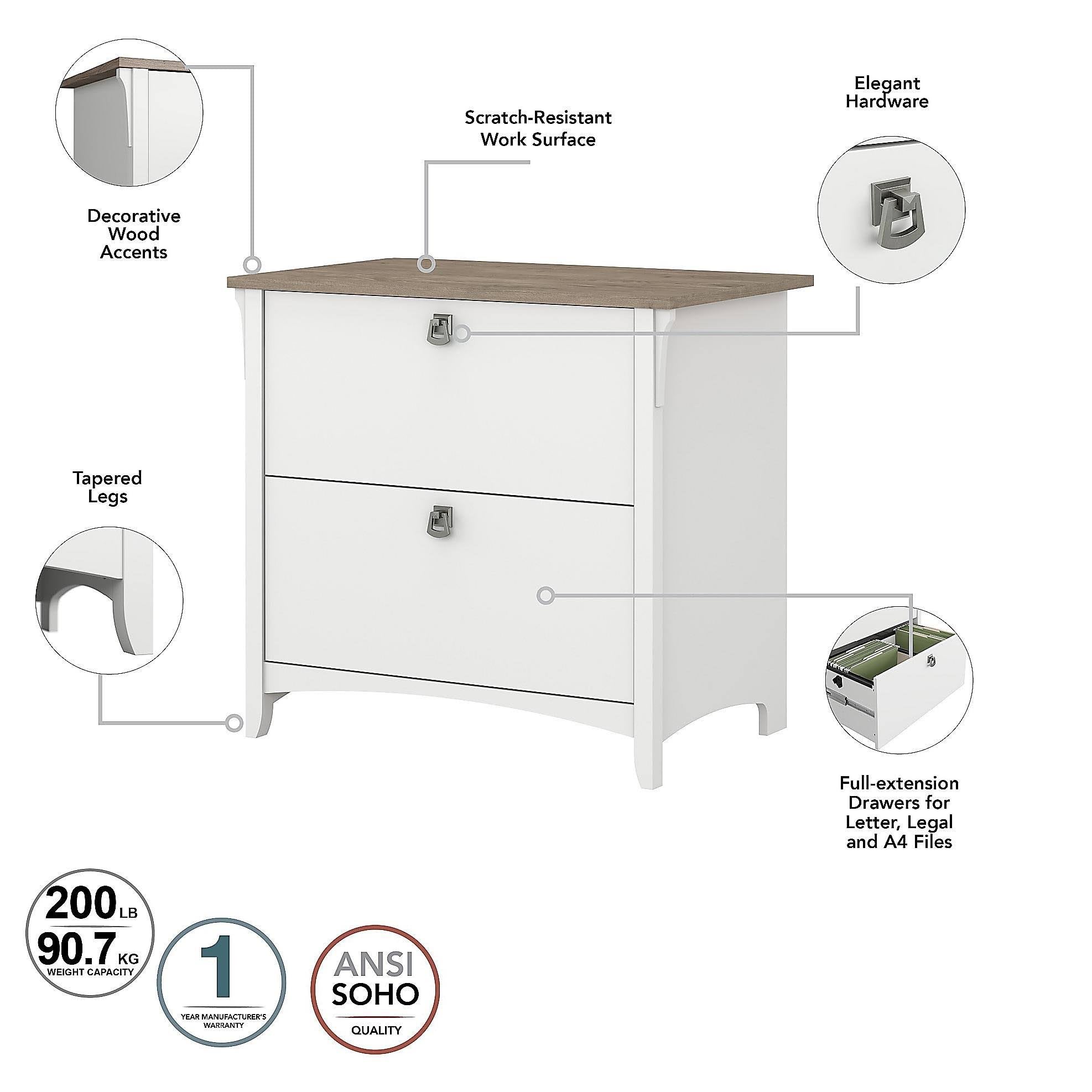 White 2 Drawer Lateral File Cabinet B55854