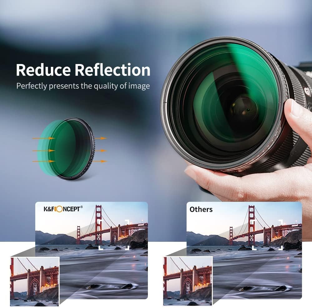 72mm Variable ND Filter ND3-ND1000 Multi-Layer Coatings Optical Glass Pack of 2 V406925
