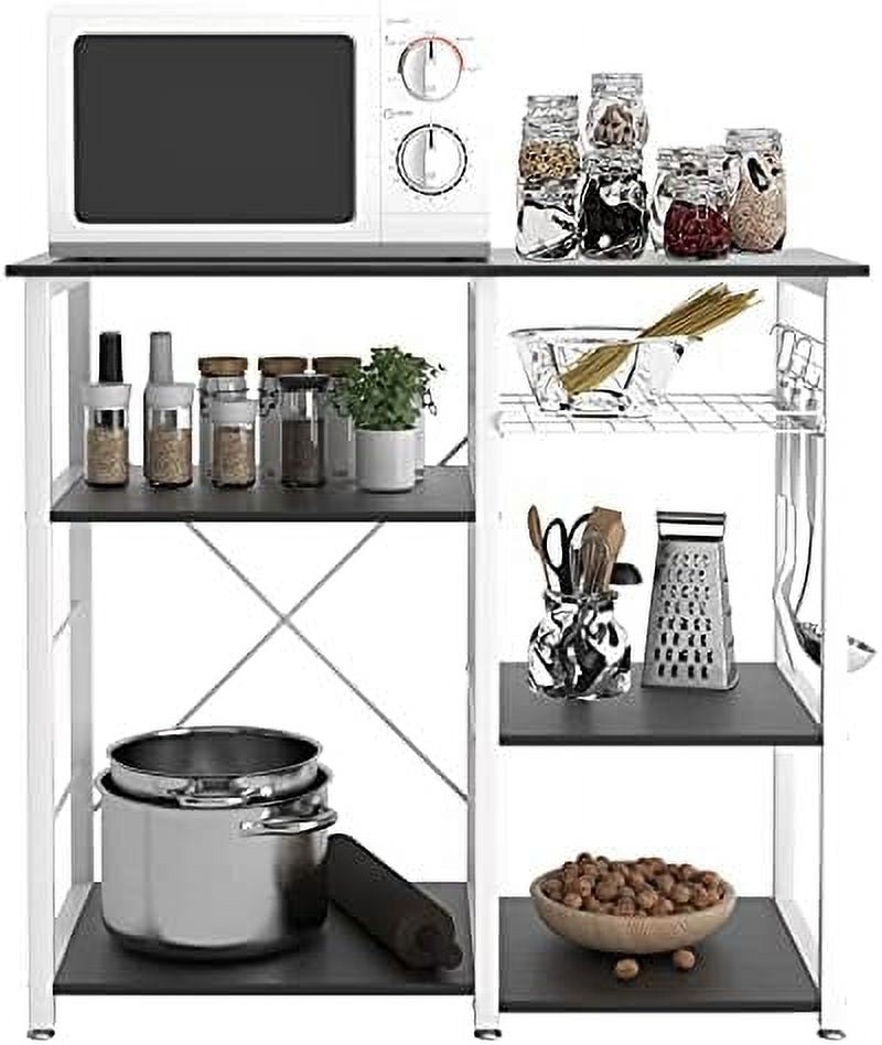 Black 3-Tier Kitchen Baker's Rack Microwave Stand U65616