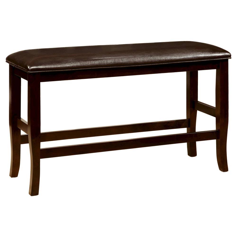 Espresso Leatherette Counter Height Bench M118