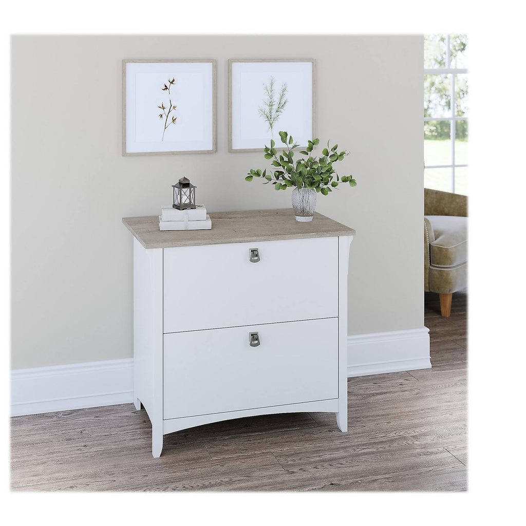 White 2 Drawer Lateral File Cabinet B55854