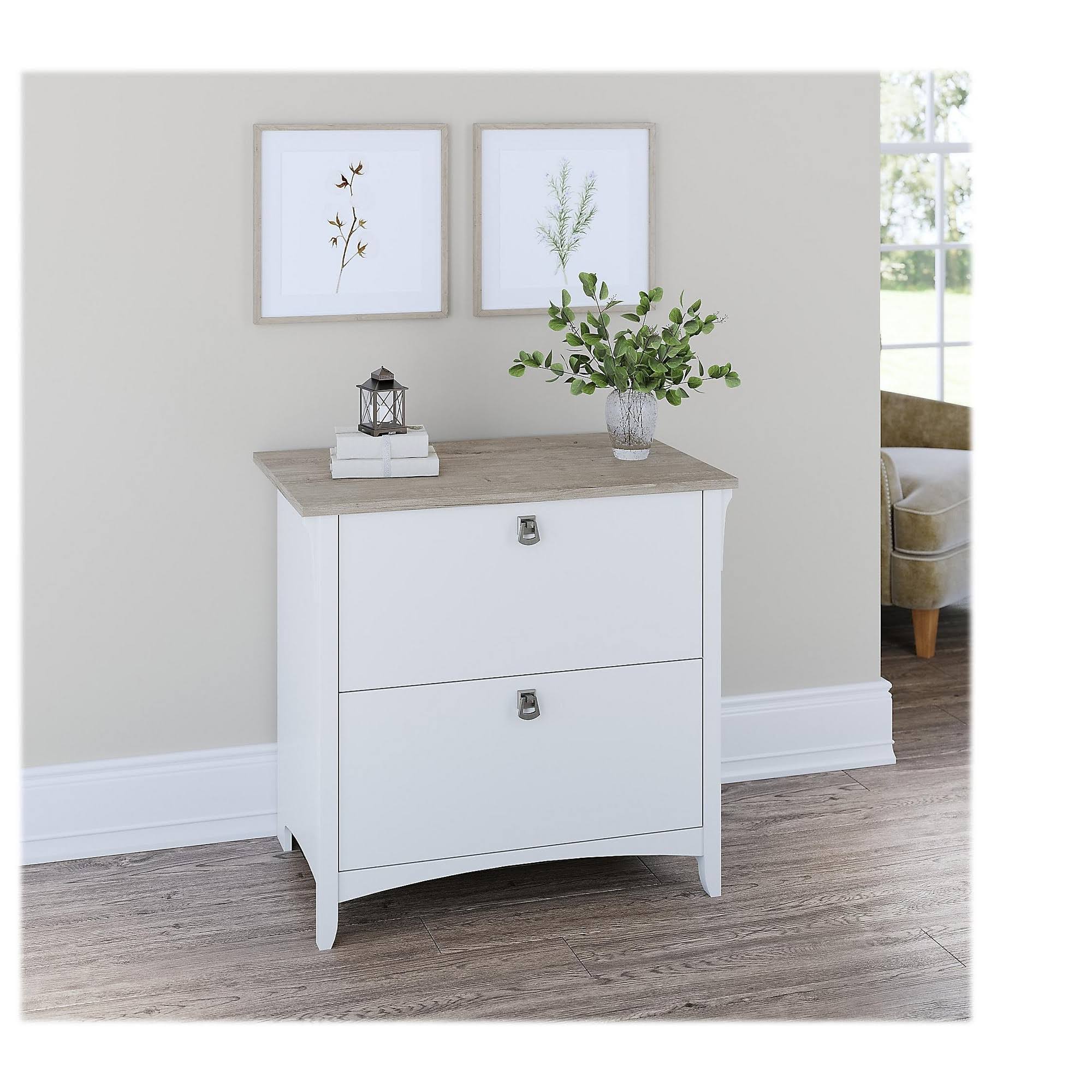 White 2 Drawer Lateral File Cabinet B55854