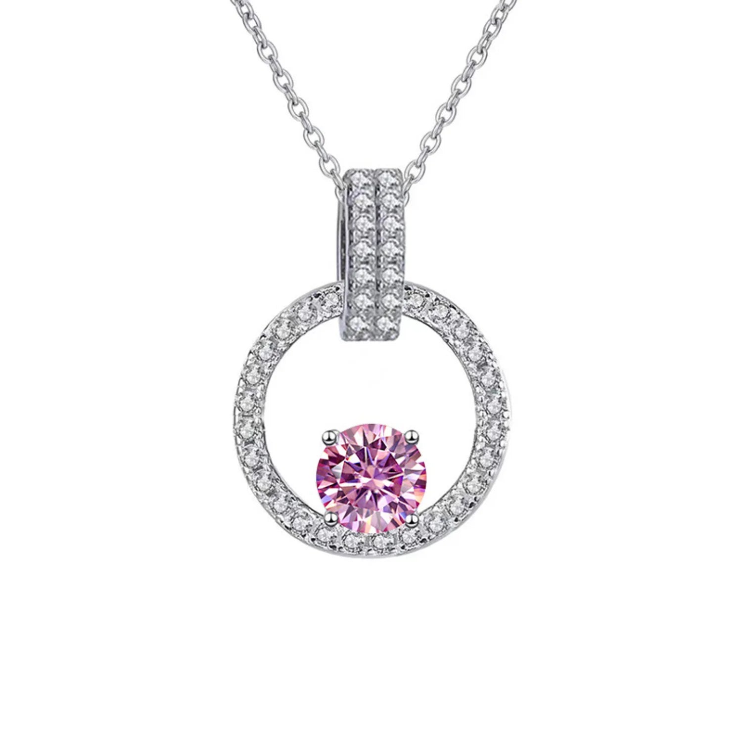 1CT Moissanite Pendant Necklace with Certificate H39982