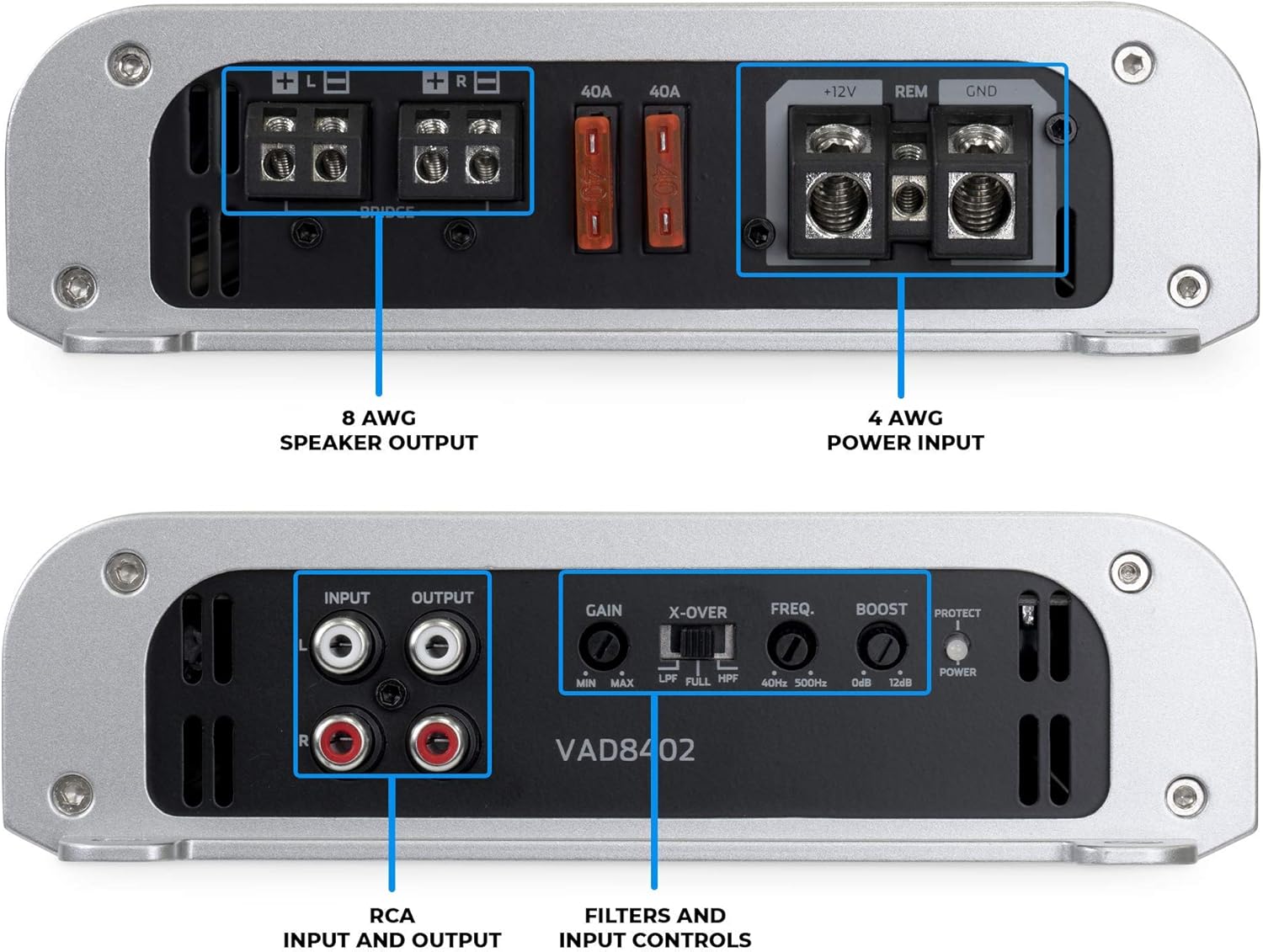 840W RMS Full Range Class D 2-Channel Amplifier B561