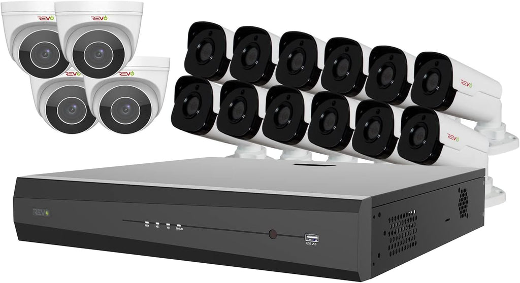 16Ch 4TB HDD IP NVR Video Surveillance System with 12x 4MP Bullet Camera and 4x 4MP Turret Cameras J535441