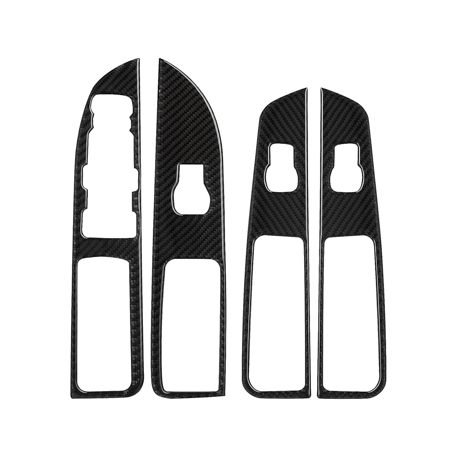 Carbon Fiber Window Switch Control Panel Cover Trim Sticker Interior Accessories for Ford Explorer 2014-2019 (Black) Pack of 2 T1889