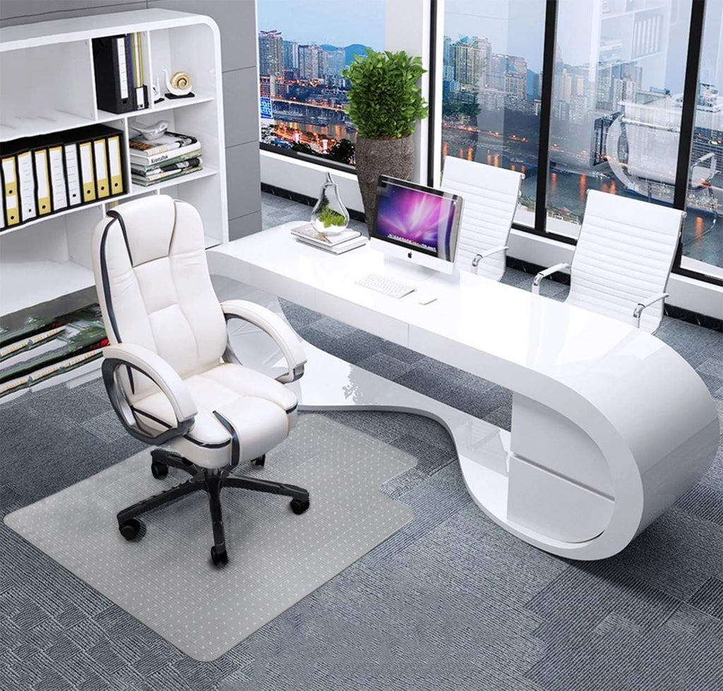 Transparent Thick Chair Mats for Carpet with Grippers (53'' x 45'' with Lip) B768