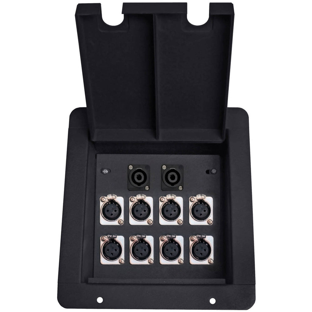 Recessed Floor Box with 8 XLR and 2 Speakons I87677