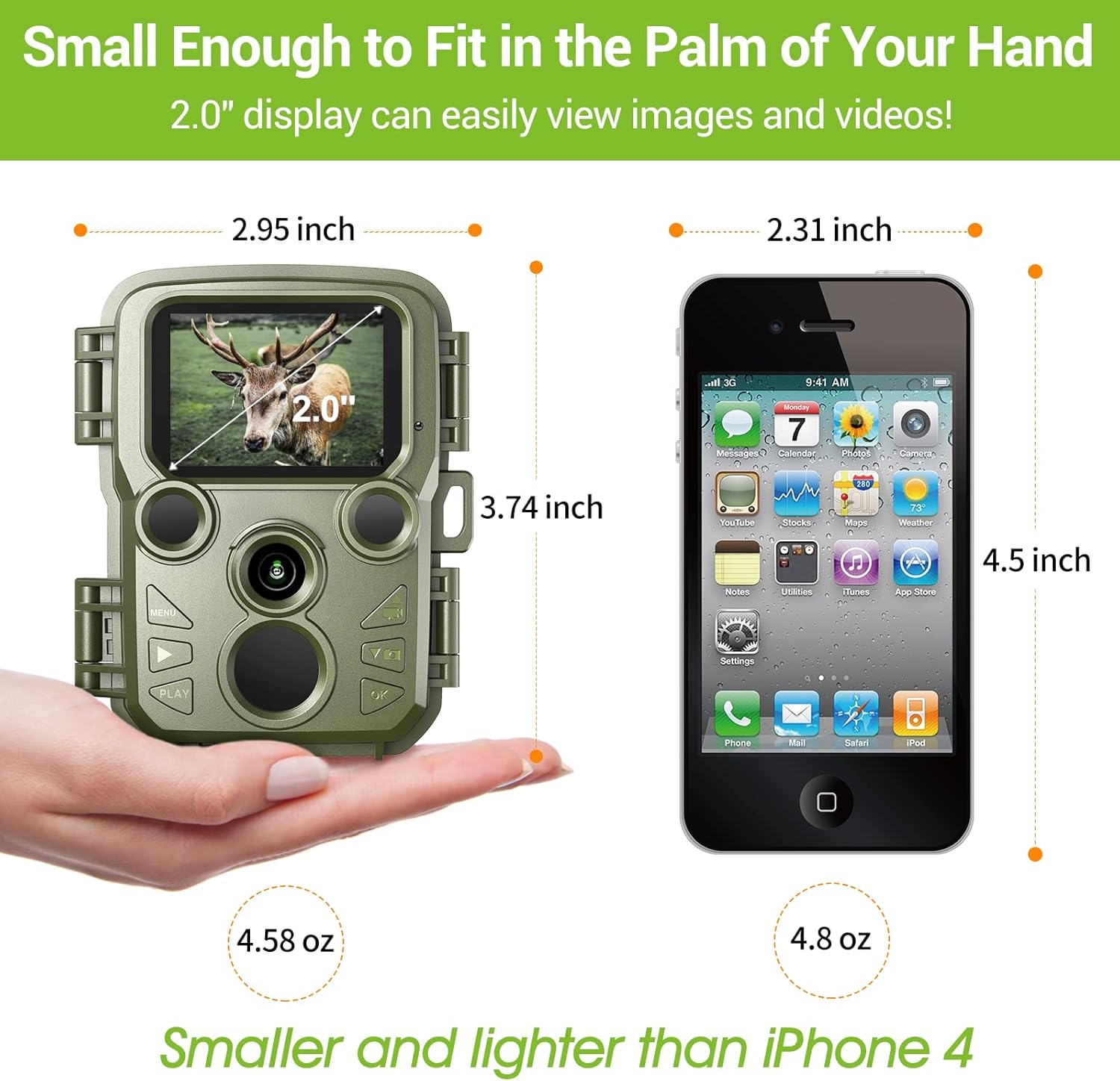 Mini Trail Camera 12MP 1080P with 65ft Night Vision IP66 Waterproof K9880