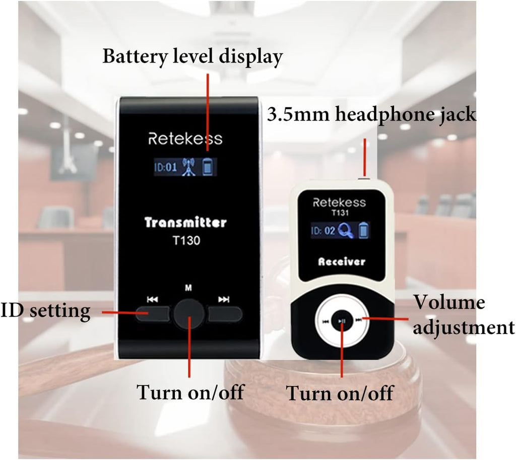 Case of 1 Transmitter 10 Receivers 1 Charger Base Wireless Multichannel Simultaneous Translation Equipment H840