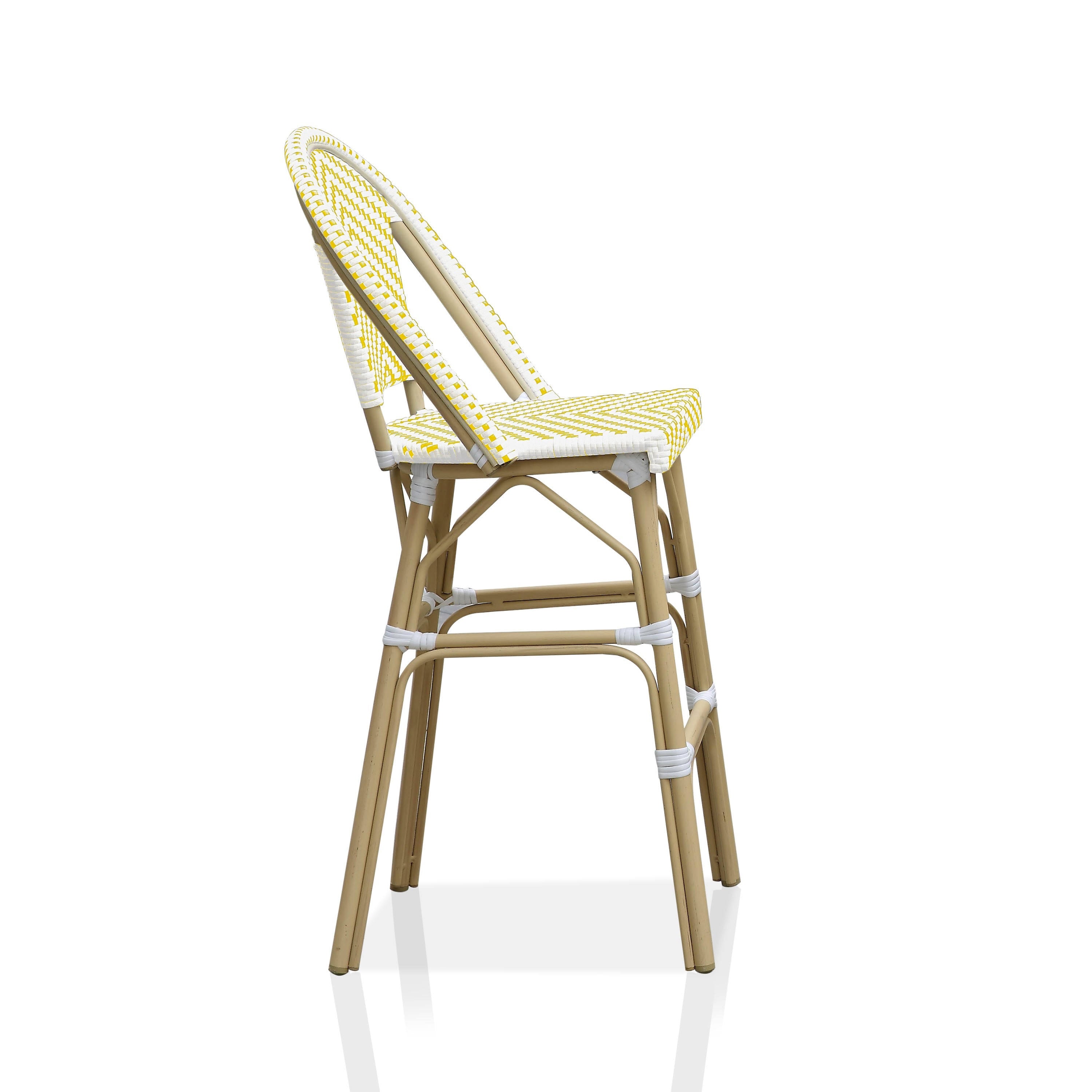 Navy & White Patio Bar Chairs (Set of 2) E965548