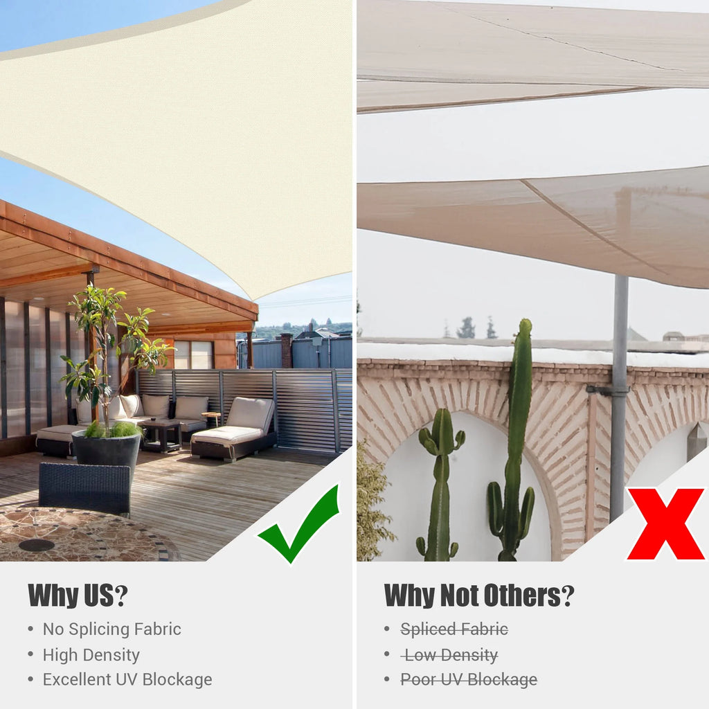 2 Pack 23x20FT Rectangle Sun Shade Sail Canopy Off White V91811