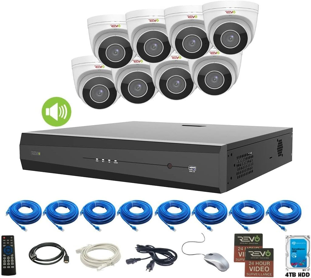 16Ch 4TB HDD IP NVR Video Surveillance System with 12x 4MP Bullet Camera and 4x 4MP Turret Cameras J535441