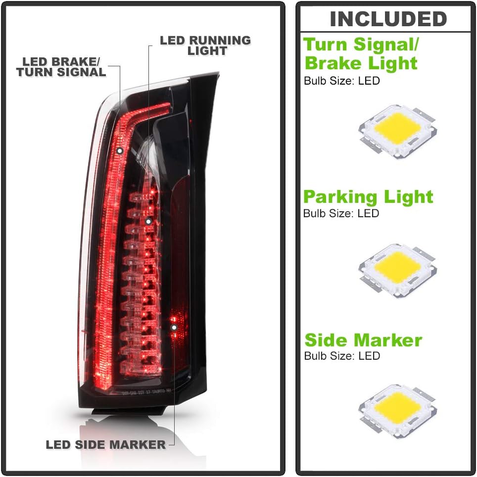 Black Housing LED Tail Lights Assembly O77723